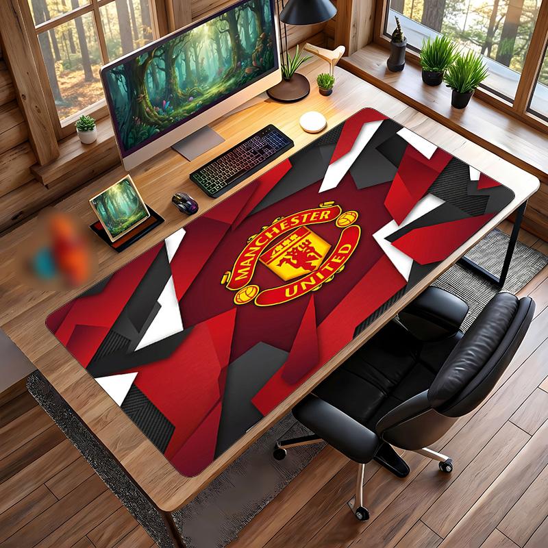 Большой игровой коврик для мыши Manchester United, нескользящий, мягкая резина, для офисного стола, ноутбука, компьютера, Декор