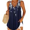 Женский жилет без рукавов с цветочным принтом и V-образным вырезом средней длины, свободная повседневная одежда