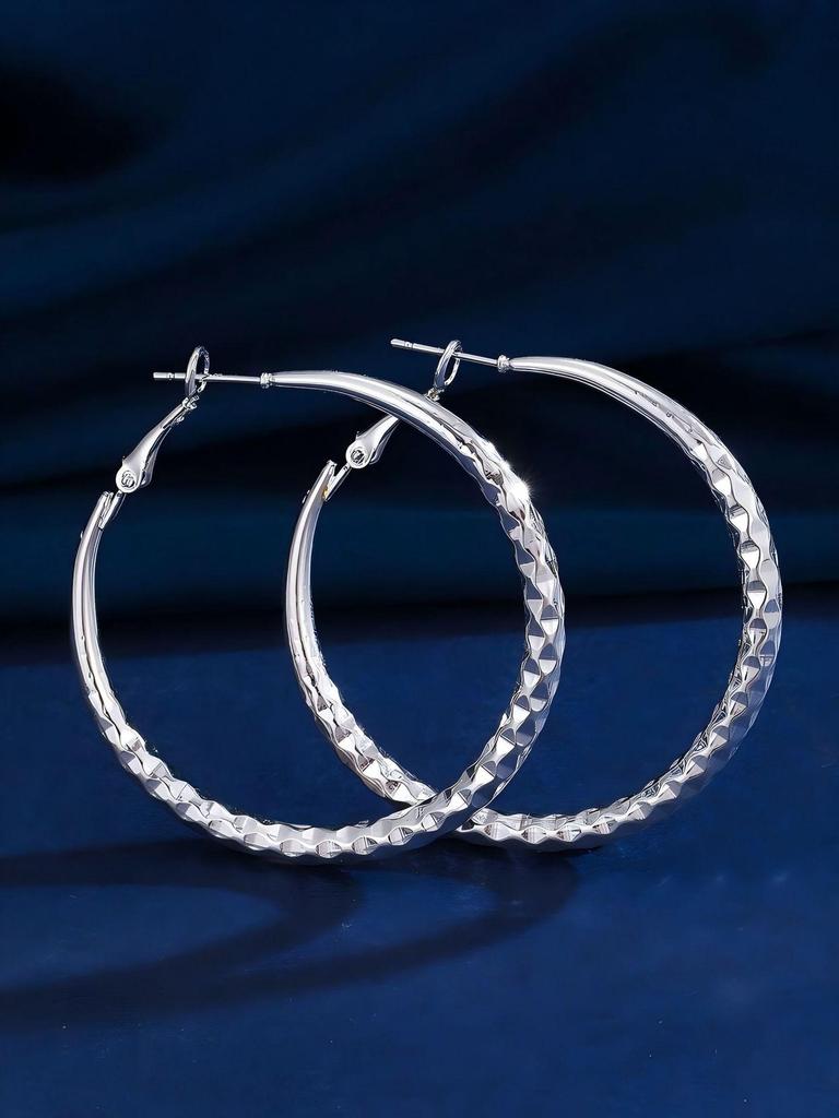 Элегантные посеребренные медные серьги-кольца Kayi — роскошный стиль для женщин, идеально подходит для повседневного ношения или вечеринок