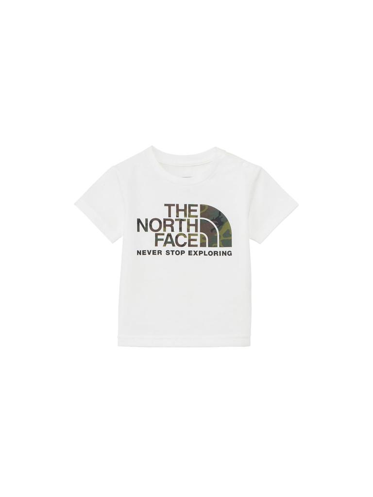 The North Face Short Sleeve Camo Logo Unisex UV Organic Size 80 Tee, Baby, Protection, Cotton, White,