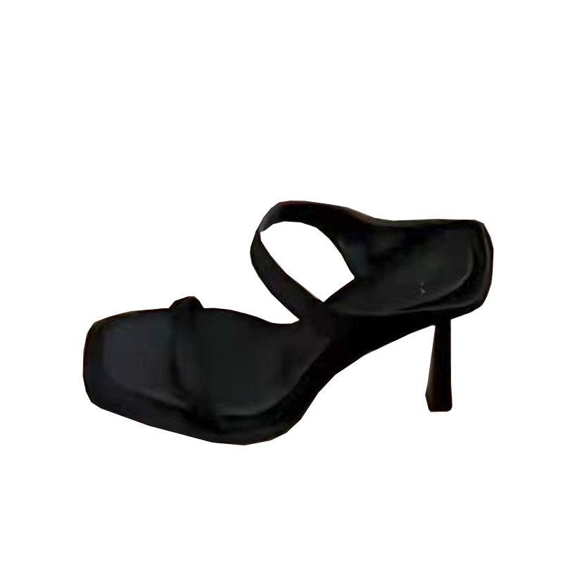 2025 лето интернет-знаменитость новинка с юбкой туфли на высоком каблуке сандалии женская обувь серебристый черный слово со шпильками сандалии