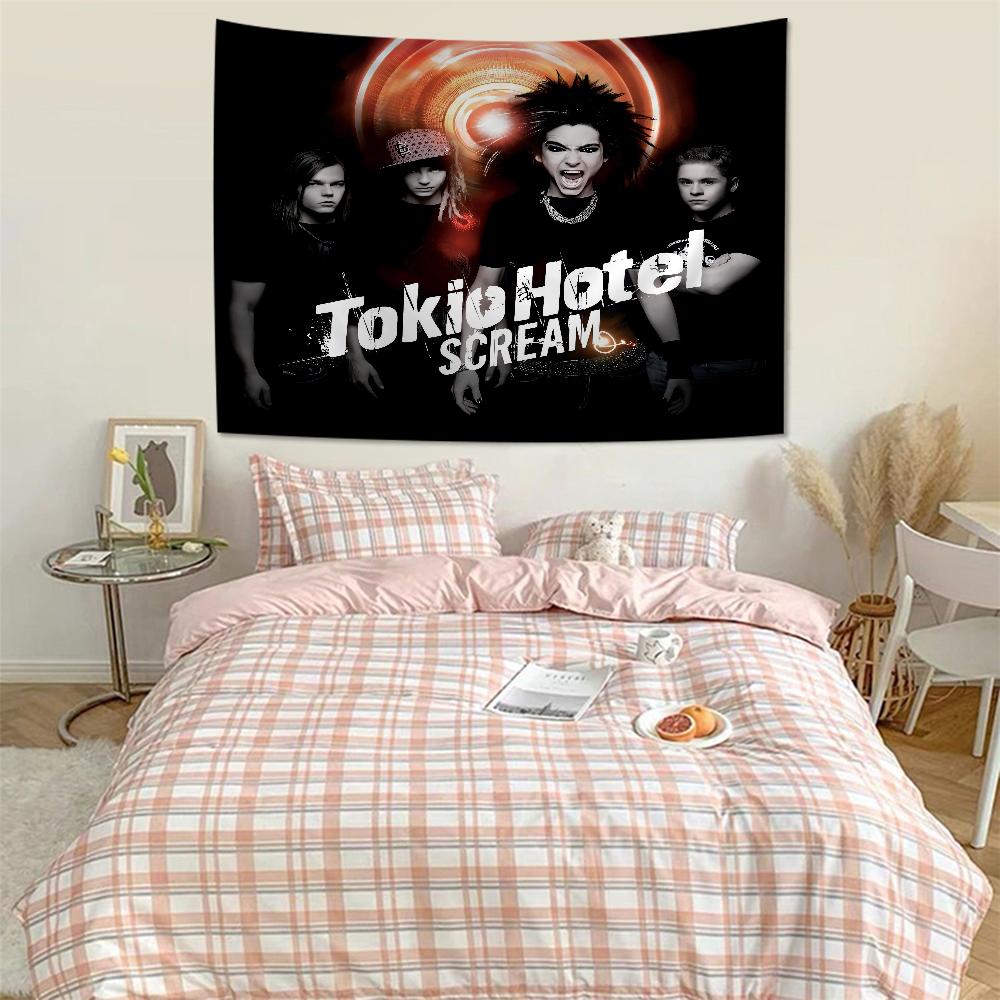 Tokio Hotel Рок-группа Билл Каулитц Сделай сам Настенный гобелен Подвесной Таро Хиппи Настенные ковры Общежитие Домашний декор
