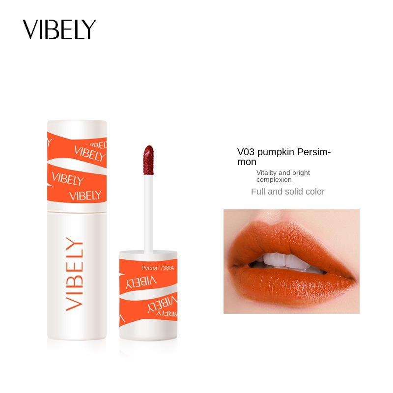 VIBELY Lip Mud Matte Air Fog Velvet Lip Glaze Не прилипает к чашкам, белым губам, щекам, глазури для двух губ