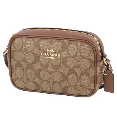 Сумка FCQ874 CQ874 Khaki x Saddle 2 Jamie Signature из ПВХ-кожи, мини-сумка для фотоаппарата, женская (Рюкзак) [Продукт аутлета] [Бренд] [Товар]