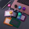 Card Holder Clip PU Leather ID Badge Holder Nurse Doctor Name Card Holder Retractable Badge Reels