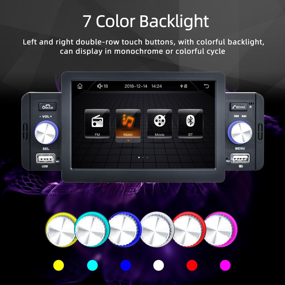 Reakosound 1 Din 5" CarPlay Radio Car Stereo Bluetooth MP5 Player Android-Auto Hands Free A2DP USB FM Receiver Audio System 160