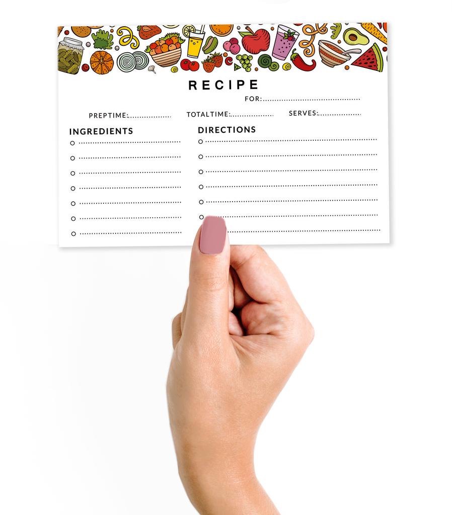 Inkdotpot Карточки с рецептами 4x6 дюймов (Набор из 50) , Толстые двухсторонние карточки премиум-класса - белые карточки для заметок с рецептами в современном стиле