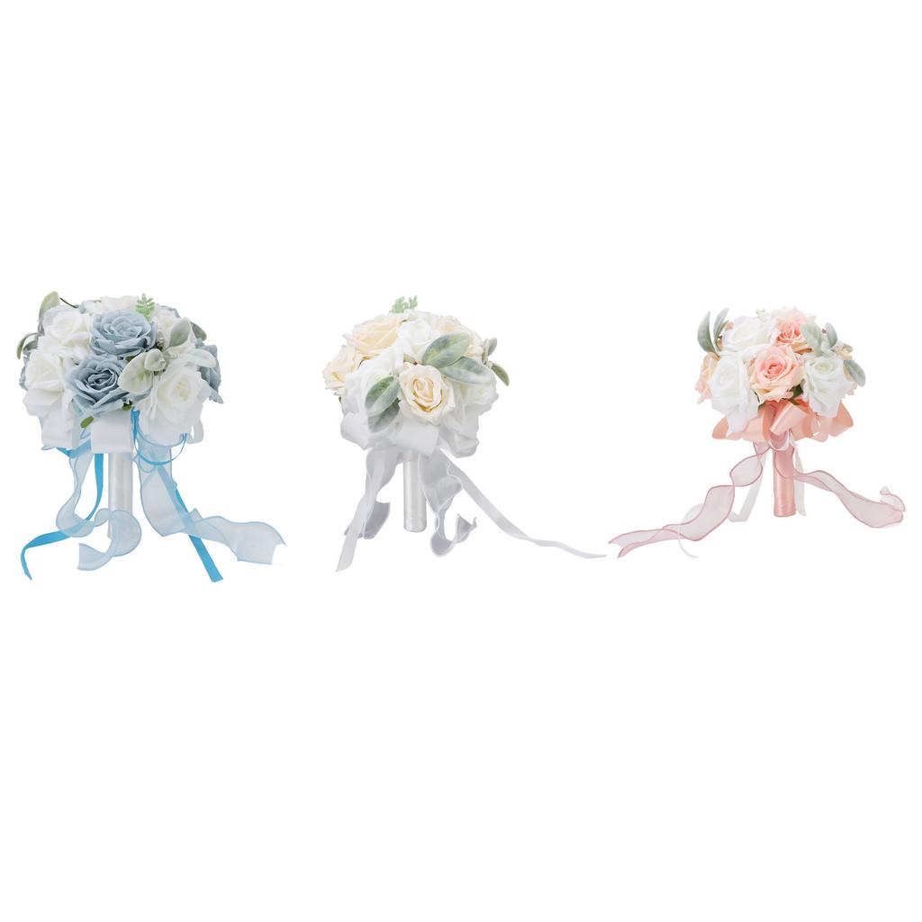 Свадебные букеты для невесты Мягкая лента для невесты Подружка невесты держит цветы Искусственная роза для свадьбы