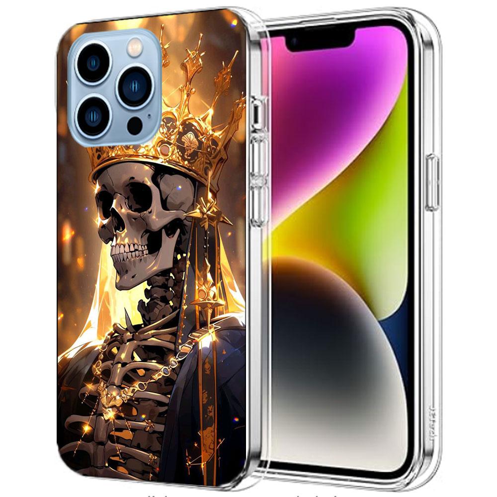 Crown Skeleton Emperor Cases Phone Case For Iphone 17E 16E 17 Air 16 Pro Max 15 Pro 14 Plus 11 13 12 Mini Cover Cases Compatible