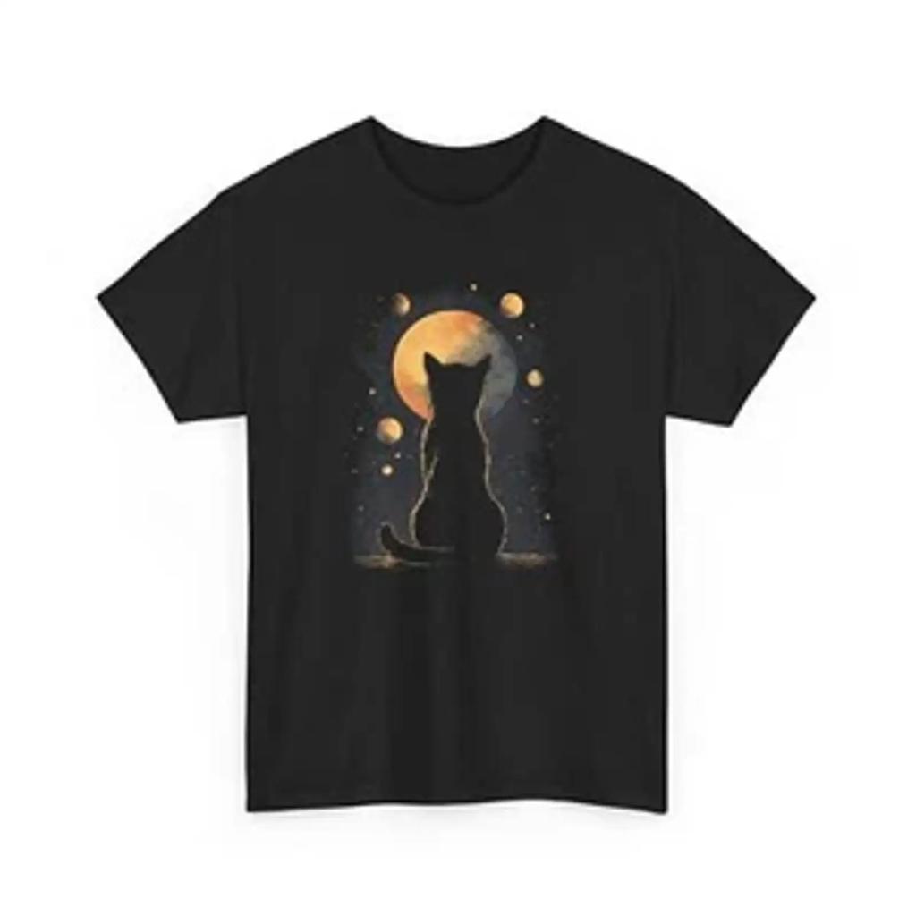 Cat T Shirt For Funny Cool Owners Vintage Graphic Stylish Versatile Breathable Designer Clothes Soft Stretched Slightly