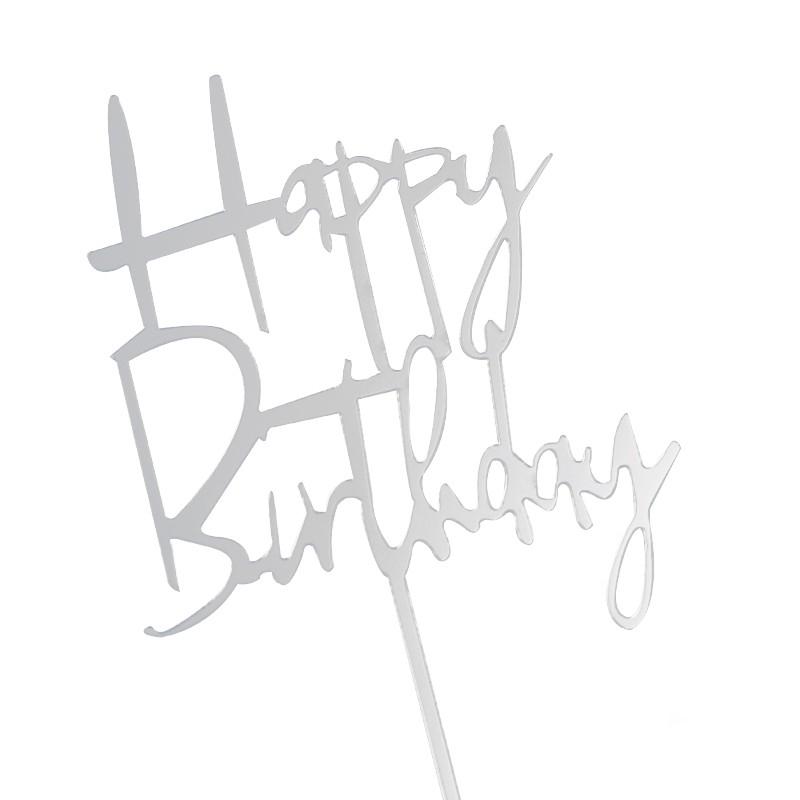 Acrylic Cake Topper - Happy Birthday Mom & Dad, Mother's/Father's Day Decoration