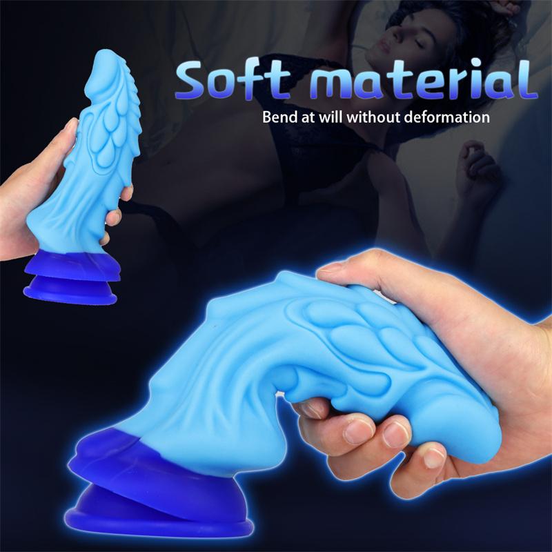 Лань Цилинь Симуляция Большой Пенис Жидкий Силикон Анальный Анальная Пробка Устройство для Женской Мастурбации Секс-Игрушки