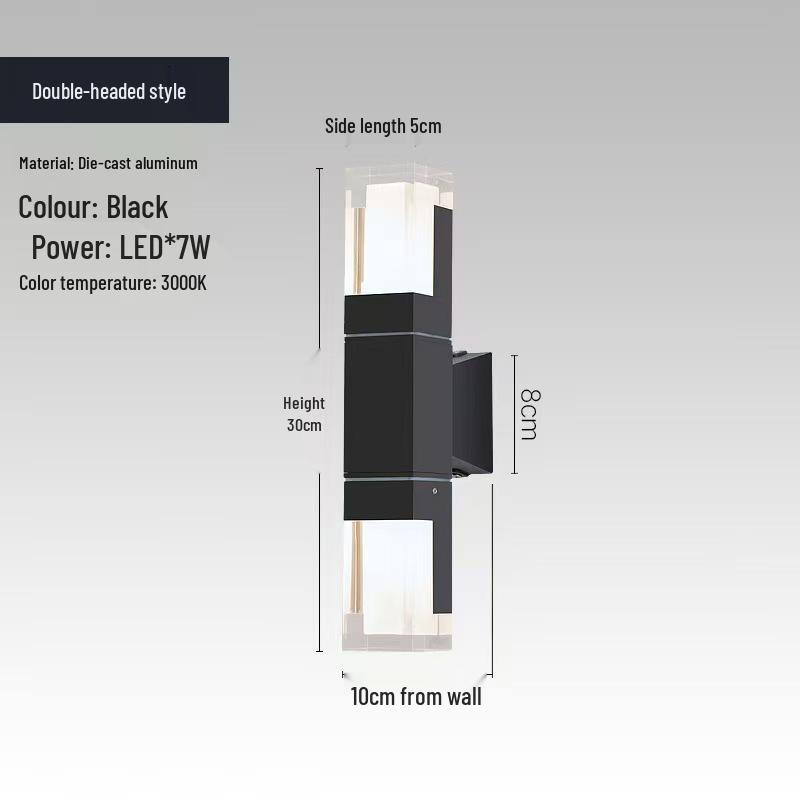 Modern Outdoor Waterproof LED Wall Lamp - Aluminum Heat Dissipation Decorative Light for Courtyard, Balcony, and Doorway
