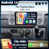 Android 14 Carplay автомобильное радио для Toyota Hiace 2004 - 2019 мультимедийный видеоплеер навигация GPS стерео 2 Din головное устройство WIFI+4G
