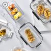 HOMLLY Пластиковый контейнер для хранения продуктов, не содержащий БФА, герметичный, с крышкой на четырех защелках, для ланча, приготовления еды и остатков  ( X3 ШТ.)