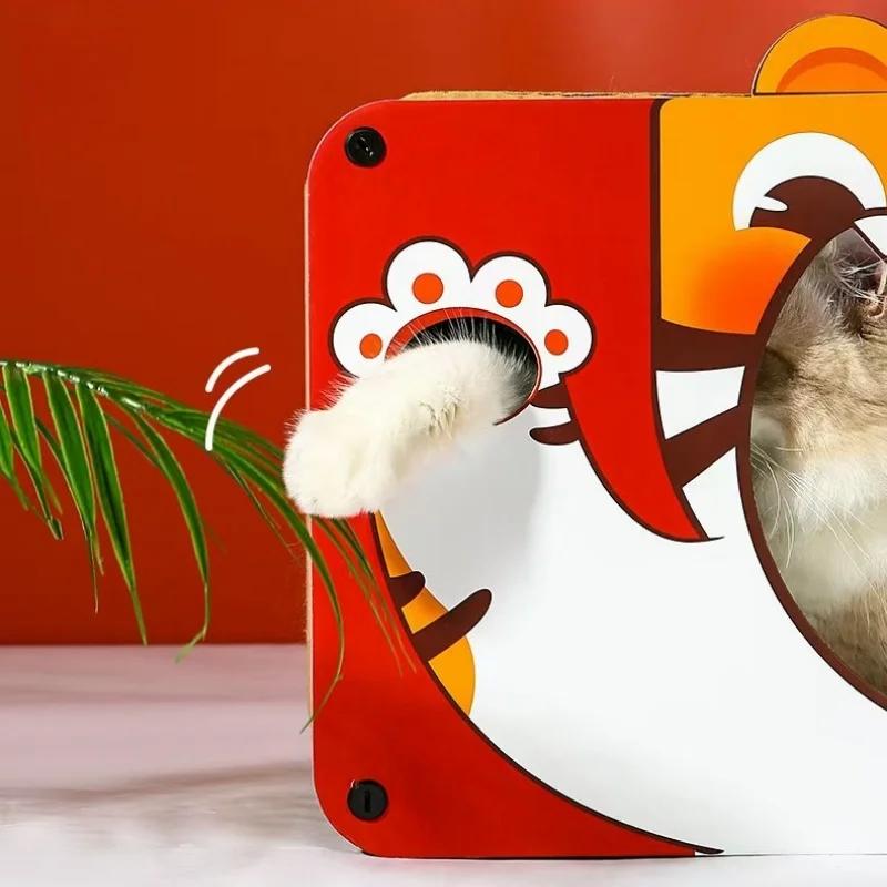 Забавный кошачий домик, большая когтеточка для кошек, винтажное ТВ-радио, кошачья когтеточка, кровать, игрушка для кошек, когтеточка, домашняя игрушка для кошек