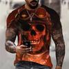 Мужская футболка Летняя мода Череп Тема 3D Мужская крутая уличная футболка с принтом Серия ужасов Жесткая мужская футболка с коротким рукавом большого размера