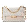 MK Cece Сумка через плечо с клапаном и цепочкой Color Block Кожаная Женские сумки Белый Розовый 30T9G0EL2B173