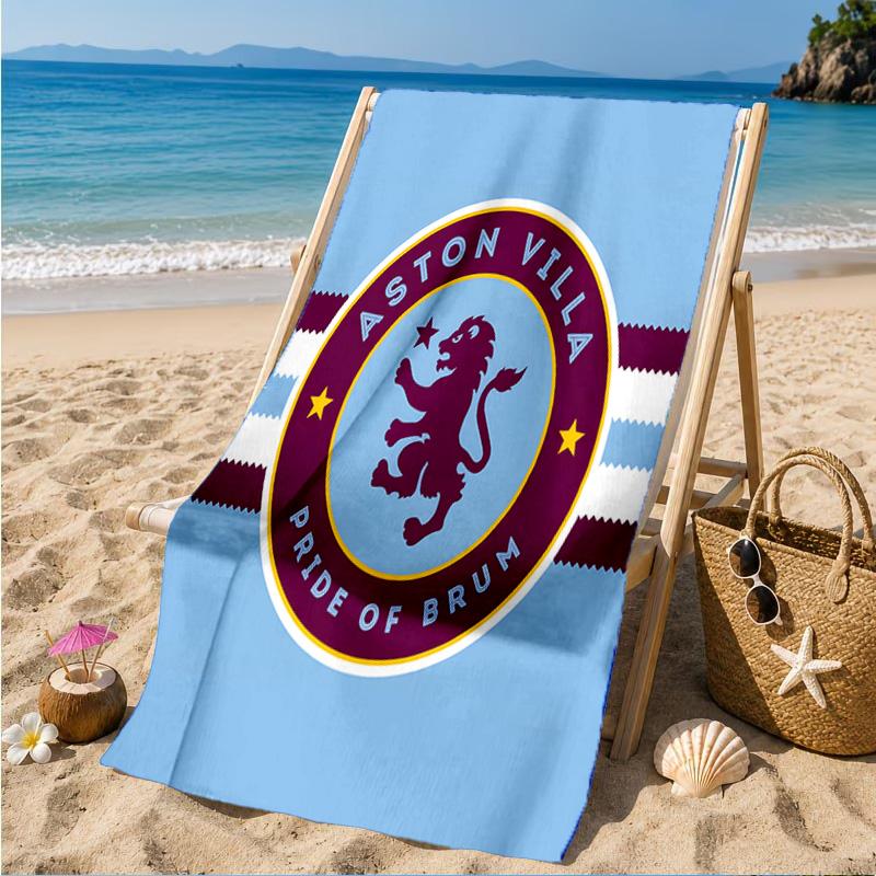 Aston Football Club Printed Microfiber Beach Towel, Soft And Absorbent, Quick-Dry, Ideal for Summer Travel, Beach Essential, Swimming Pool