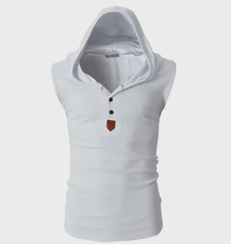 Men's Summer Sleeveless Hooded Vest - Korean Style Fitness Stretch Waistcoat