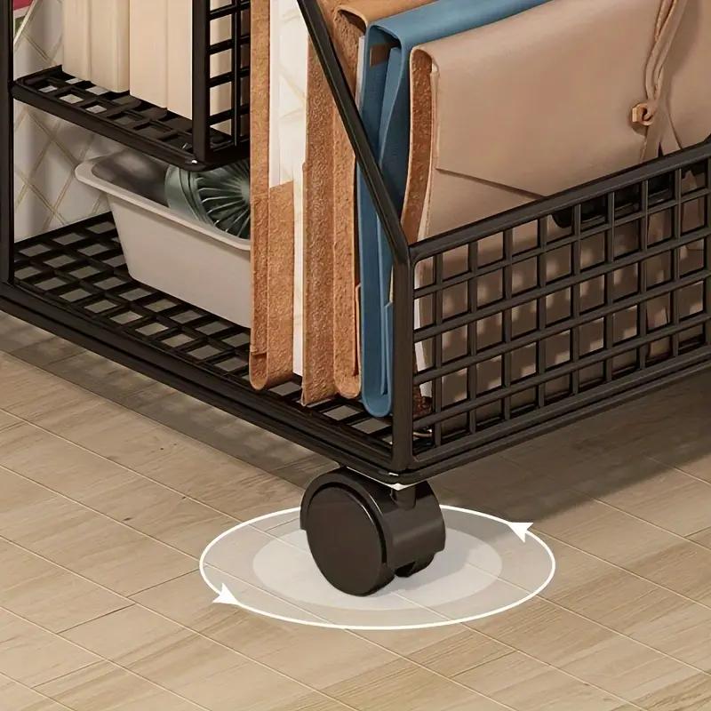 Регулируемая мобильная подстольная книжная полка-органайзер, многослойная тележка для хранения на колесиках для офиса, домашней книжной полки