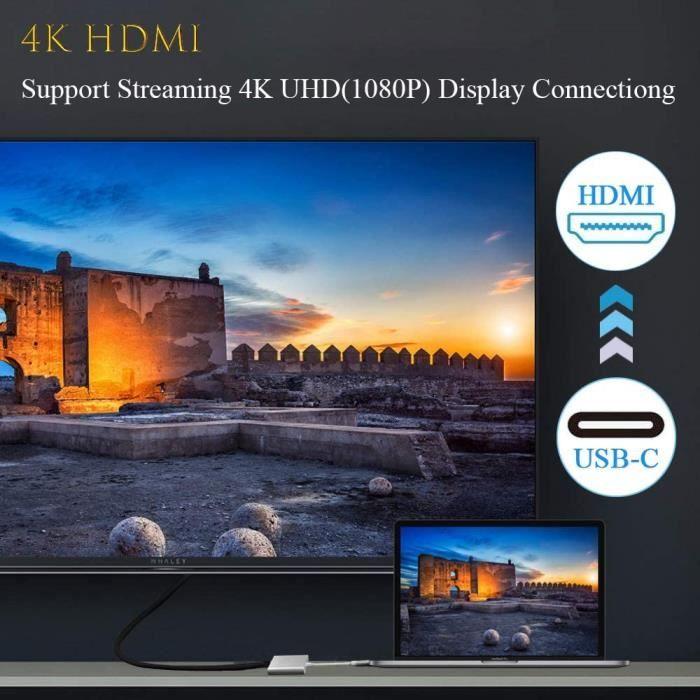 Adaptateur USB C vers HDMI - Non spécifié - 4K - Port USB 3.0 - Charge USB C - Design compact