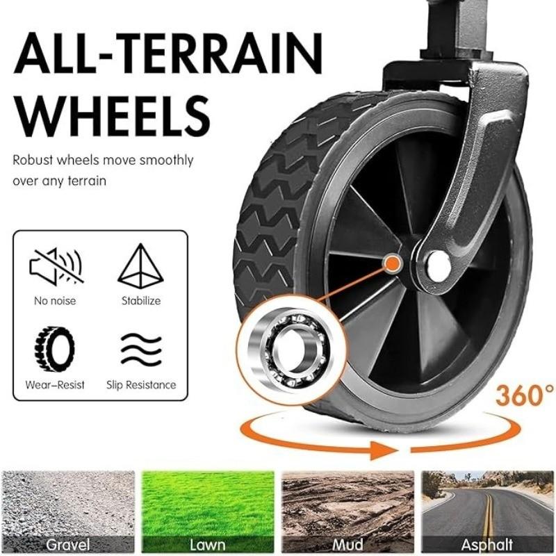 5-дюймовая складная тележка-тележка для сада, складная тележка для кемпинга на открытом воздухе с бесшумными универсальными колесами