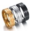 Punk Gifts Stainless Steel Number Ring Cool Men Roman Numeral Fashion Band Black Wedding Women Jewelry Simple  Handmade