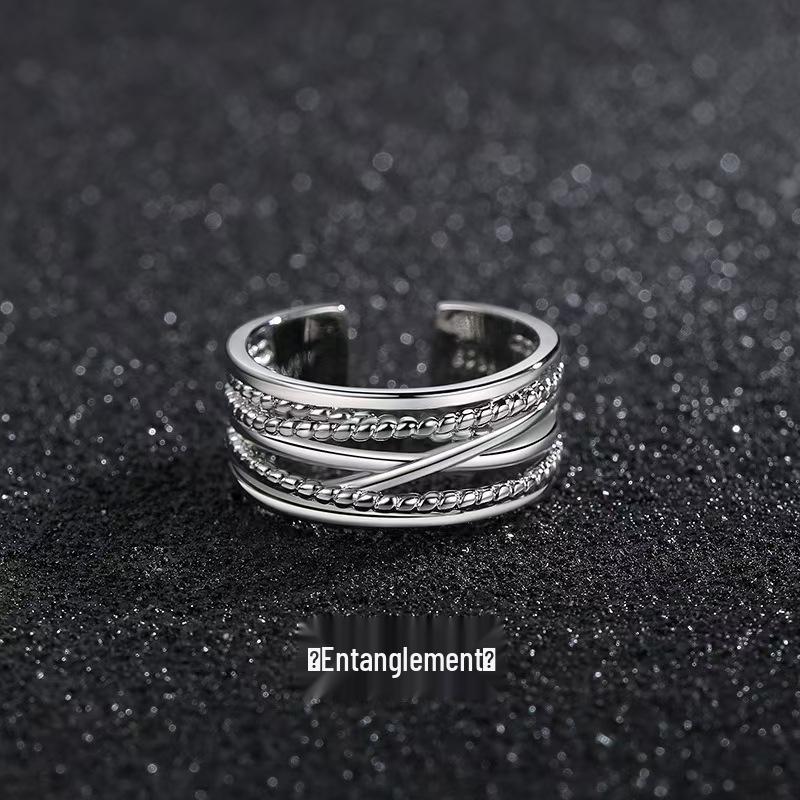 Men's Adjustable Retro Hip-Hop Index Finger Ring - Open, All-Match Single Trend Ring
