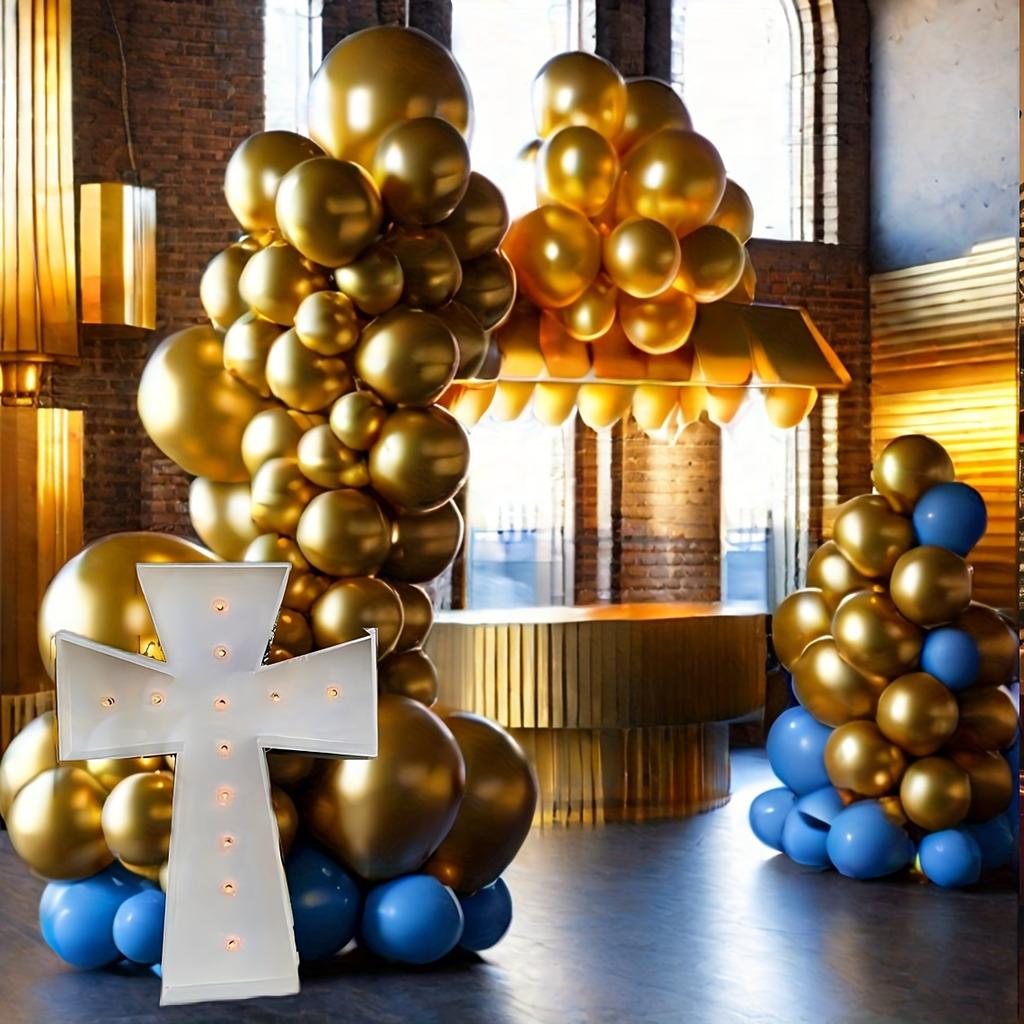 1Pc 64cm DIY Lighting Cross Frame KT Board Birthday Party Decorative for Wedding Party Anniversary Decoration Without Balloons