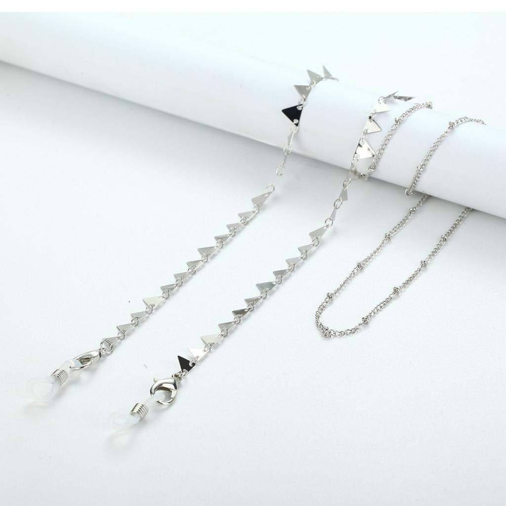 Metal Hangs Disc Neck Pearl Silver Color Sunglasses Chain Mask Lanyard Mask Holder Glasses Chain