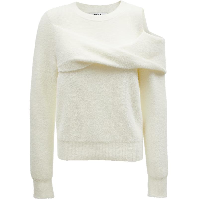 ONLY 2024 Autumn Relaxed Fit Off-Shoulder Knit Sweater