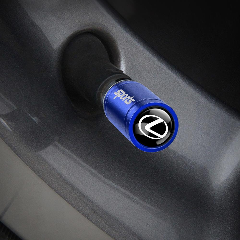 4Pcs Alloy Frosted Car Valve Cap Wheel Valves Dust Cover Tire Accessories For Lexus F Sport GC GX IS250 IS300 IS200 IS300 LX570DW6