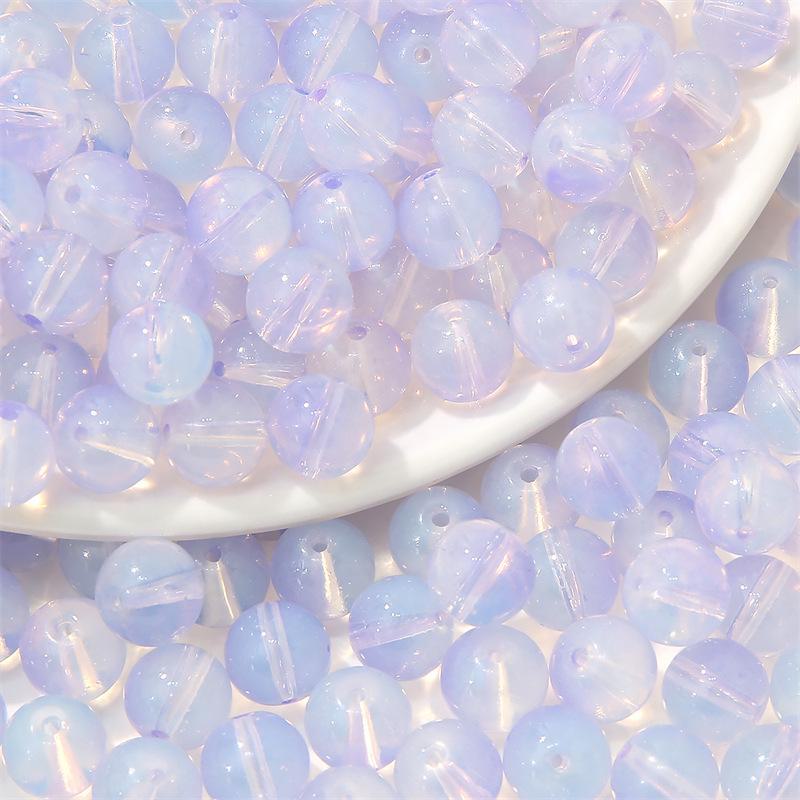 Комплект браслетов из бисера Summer Jelly Gold Glitter: Двойные стеклянные круглые бусины и полусахарные пузырчатые бусины