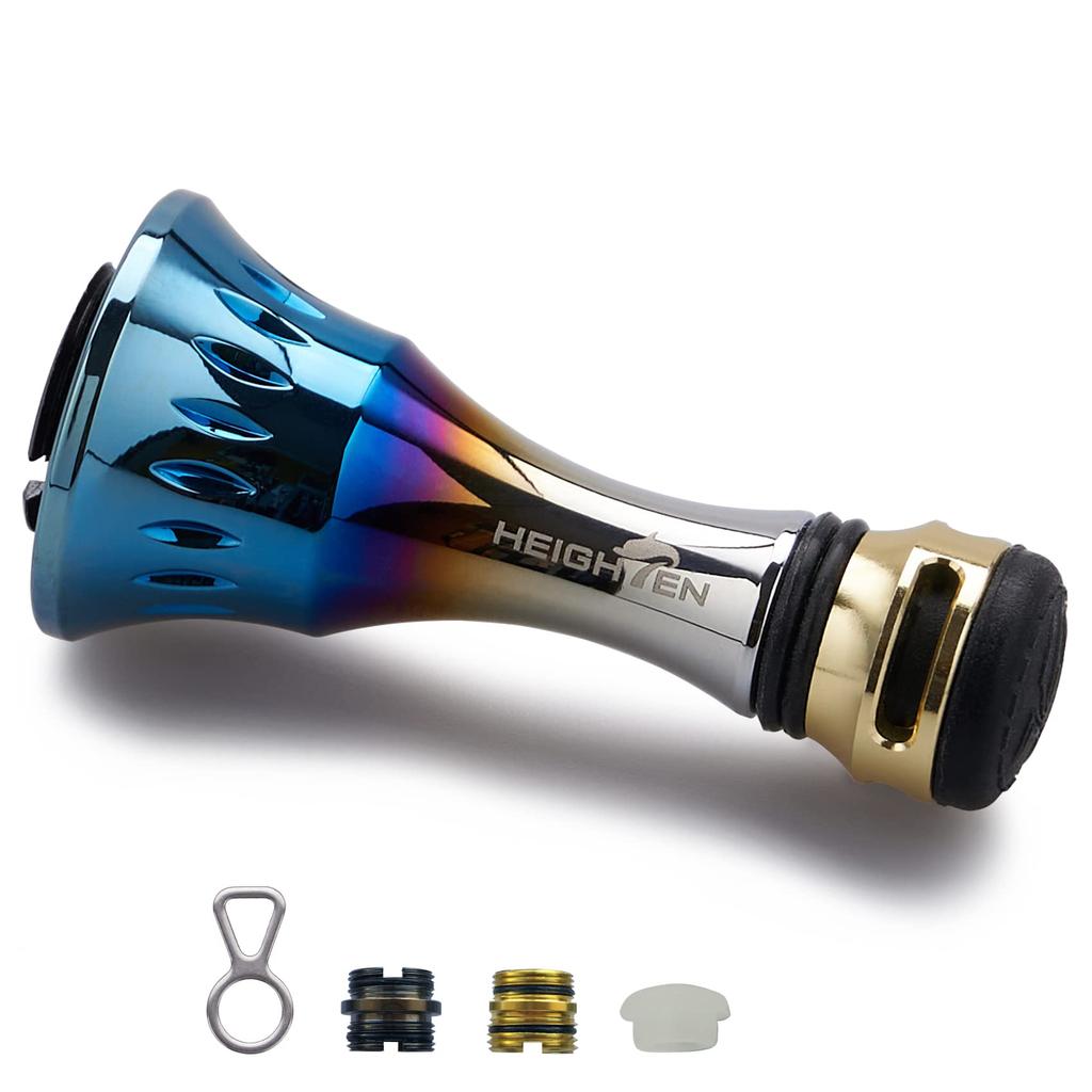 HEIGHTEN 38mm Reel Stand, Compatible with Shimano and Daiwa Spinning Reels, 4.8g Hook Keeper and Line Stopper (Gold) (465)