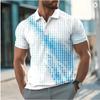 Мужская Геометрическая Спортивная Поло-рубашка для Гольфа С коротким рукавом Поло-рубашки Рубашки с воротником Повседневная Athleisure Пуговицы Летняя Весенняя Поло
