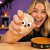 Сенсорная игрушка для снятия стресса 1/6 шт. Хэллоуинская игрушка-лепка в виде пельменя, Дьявольская тыква, Глазное яблоко, Скелет, Сжималки для снятия тревоги, Тестовая булочка-фиджет с пароваркой,