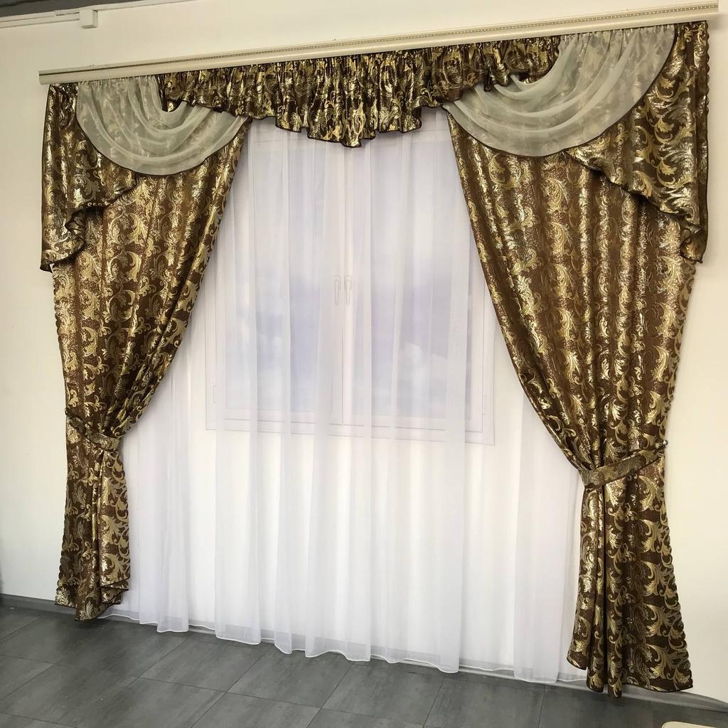 Комплект оконных штор с ламбрекеном (150х270 см), жаккард