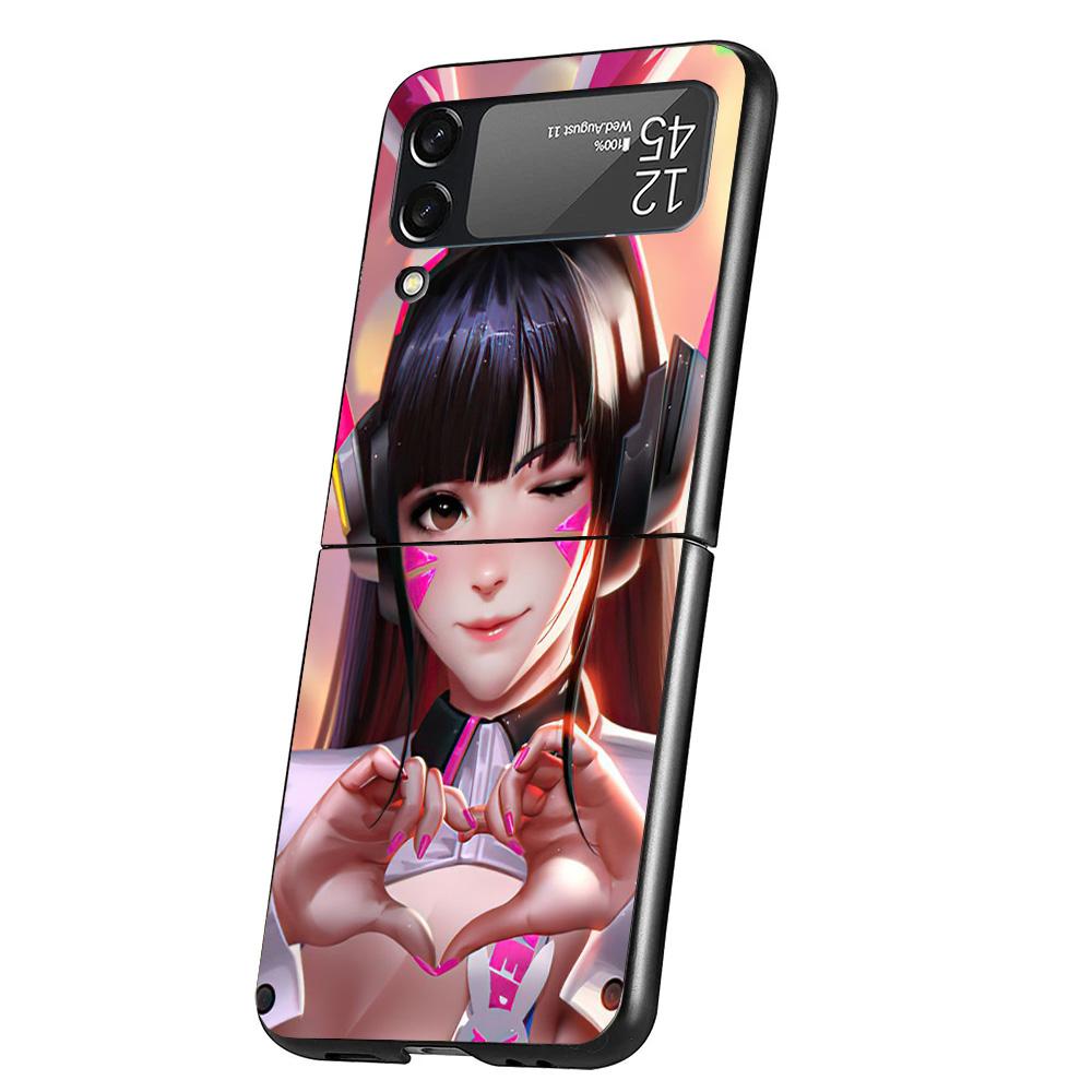 Game O-Overwatchs-DVA Phone Case For Samsung Galaxy Z Flip 7 6 5 4 3 5G Cover ZFlip7 ZFlip6 ZFlip4 ZFlip5 ZFlip3 Coque Fundas Ga