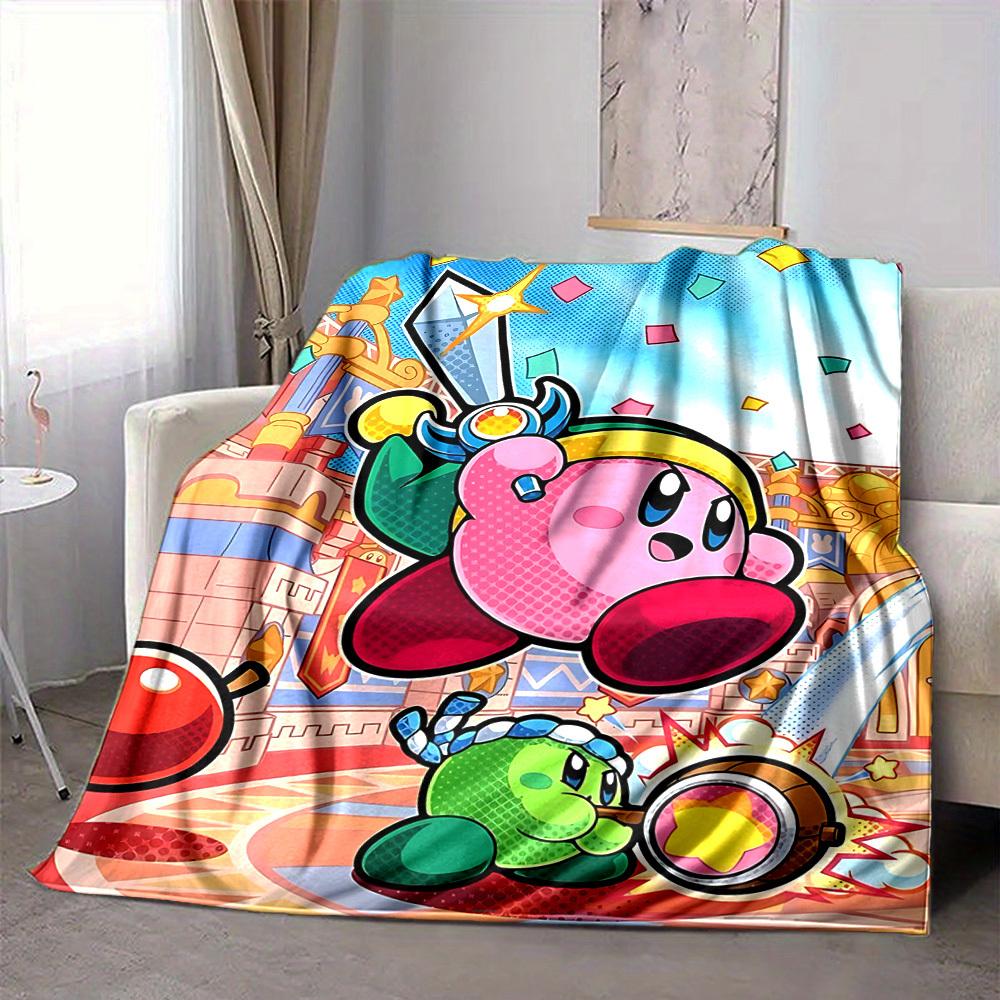 1pc Kirby Soft Skin-Friendly Flannel Blanket with Digital Printing, Various Sizes Available for Family, Friends, Birthday