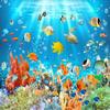 3D Детская фотообои Подводный мир Рыбы и кораллы Фон для детской комнаты 3D фотообои