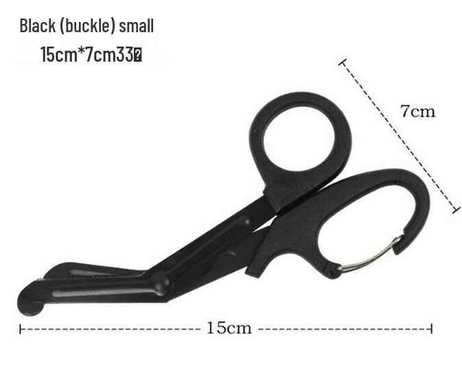 Ножницы из нержавеющей стали 19 см: Марля, Канва, Бинт ЭМТ, Изогнутый кончик, Лента.