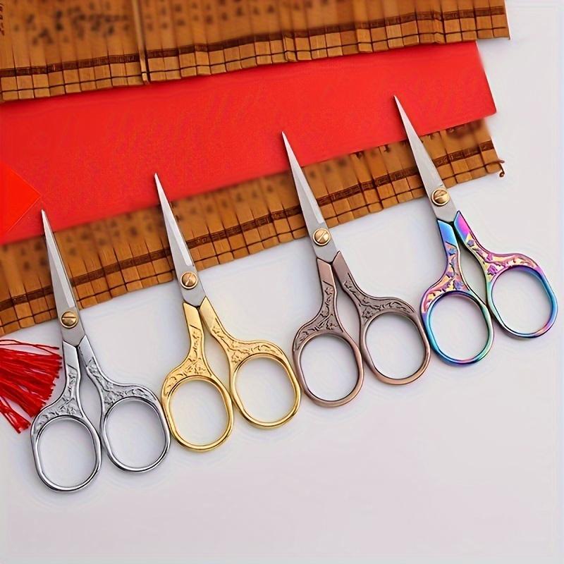 Vintage Style Stainless Steel Sewing Scissors Precision Sharp Blades for Fabric, Thread, Embroidery and Cutting, Metalworking, Plum Scissors.
