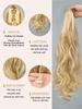 Light Gold Synthetic Graw Clip Big Waves Long Curly Hair Ponytail Hair Extension