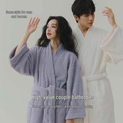 Женский теплый пижамный комплект из кораллового флиса и длинный халат