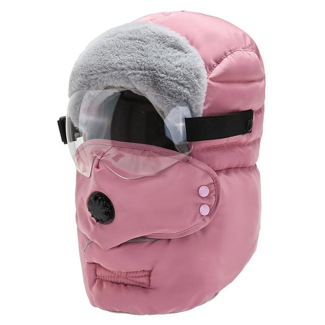 Winter Ear and Eye Protection Wind and Cold Artificial Plush Warm Hat Biker Warm Hat