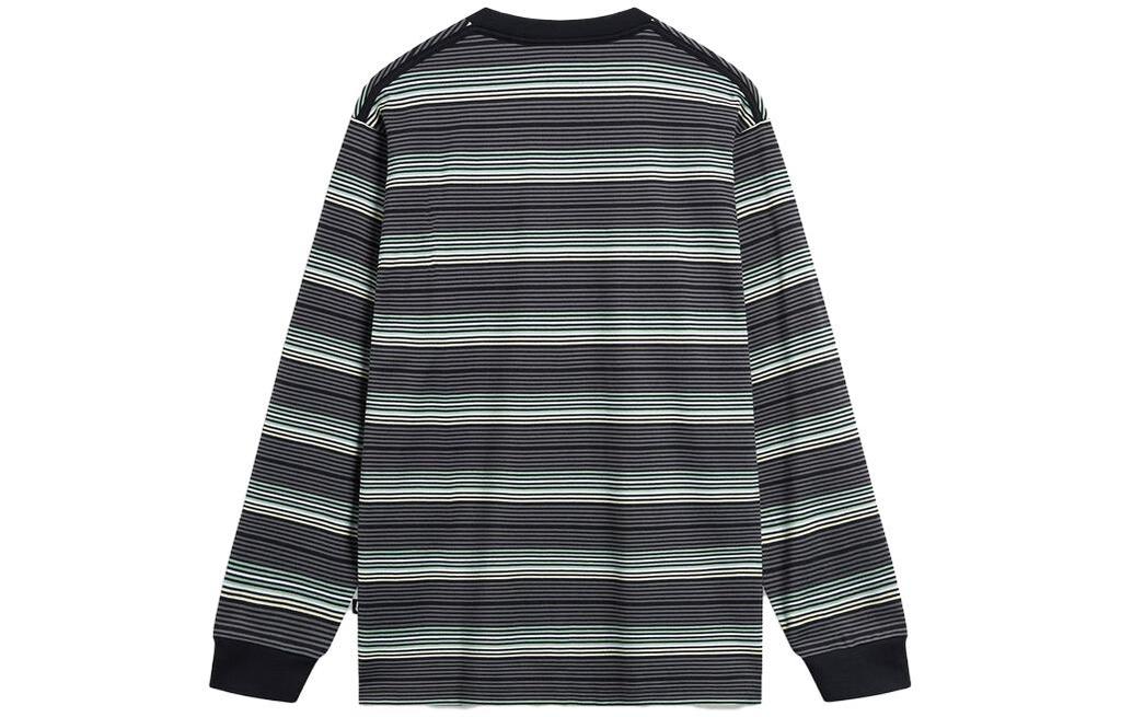 Li Ning T Shirts Unisex Black Stripes Crew Neck Moderate Straight Fit AHST719-4