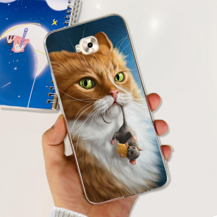 Soft TPU Slim Capa For ASUS ZENFONE ZOOM S ZE553KL Case ASUS ZENFONE 4 SELFIE ZD553KL Back Cover Transparent Cow Print Lion Etui