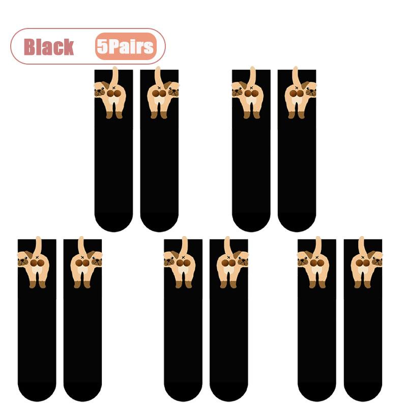 Cute 3D Abstract Dog Egg Socks Whimsical Puppy Design Breathable All Season Unisex Crew Socks for Home Outdoor Party Gift