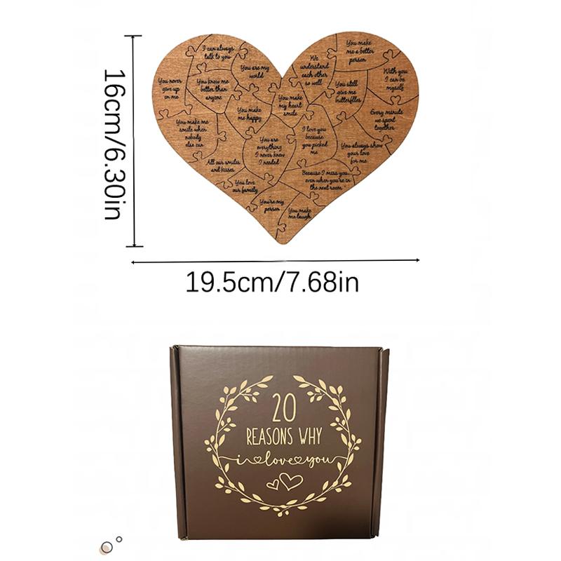 Причины, по которым я люблю тебя, деревянная головоломка в форме сердца, романтическая головоломка с любовью, годовщина свадьбы для жены, мужа, подарки на день рождения